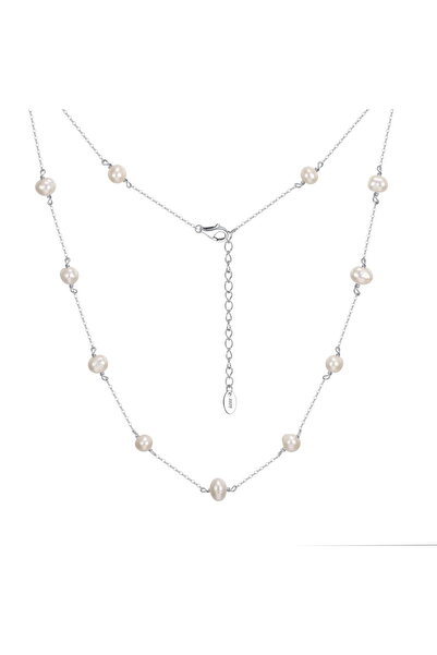 Be Special Colier din argint 925 placat cu rodiu cu perle 45 cm