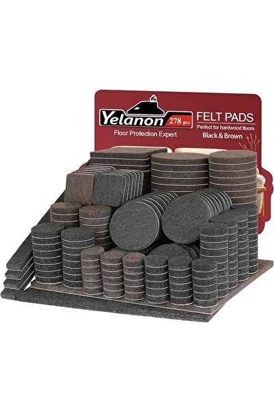 Yelanon Felt Furniture Pads - 278 Pcs Furniture Pads Self Adhesive, Felt Chai...