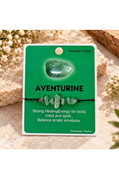 Generic Brand Aventurine Natural Stone Bracelet – Adjustable Unisex Natural S...