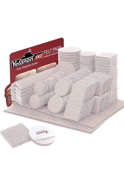 Yelanon Felt Furniture Pads -182 Pcs Furniture Pads Self Adhesive, Felt Chair...