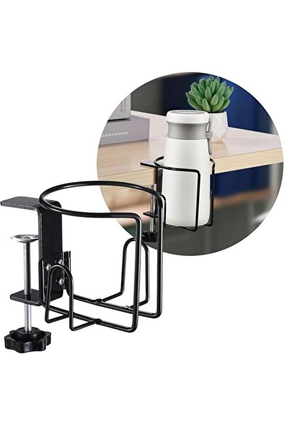 GENERAL KASTWAVE 3 Pcs Desk Cup Holders, Anti-Spill Clamp-on Drink Mounts for...