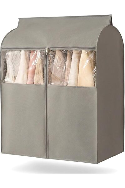 Generic Large Grey Clothes Rack Cover, Breathable Non-woven Garment Bag With ...
