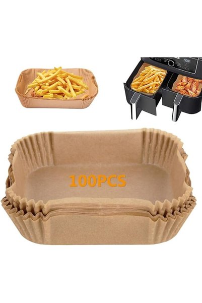 Maommadio 50/100pcs Rectangular Air Fryer Disposable Paper Liner Grease Absor...
