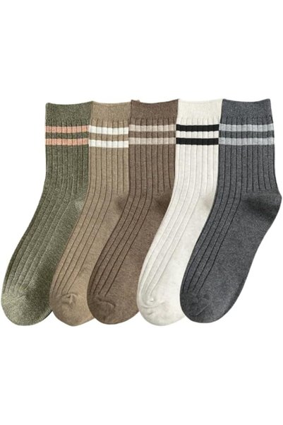Aputue Mens Cotton Socks, 5 Pack Breathable Crew Socks with Moisture Control,...