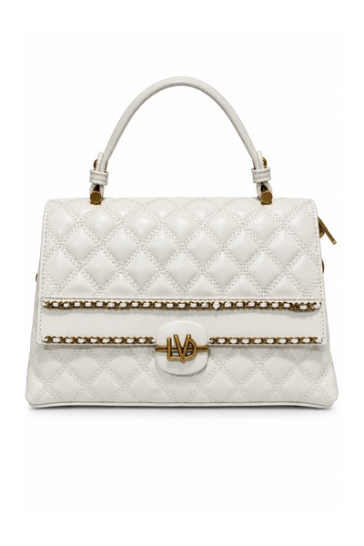 Levidor Cream Quilted Medium Size Women's Hand and Shoulder Bag