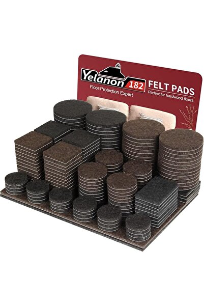Yelanon Felt Furniture Pads -182 Pcs Furniture Pads Self Adhesive, Felt Chair...
