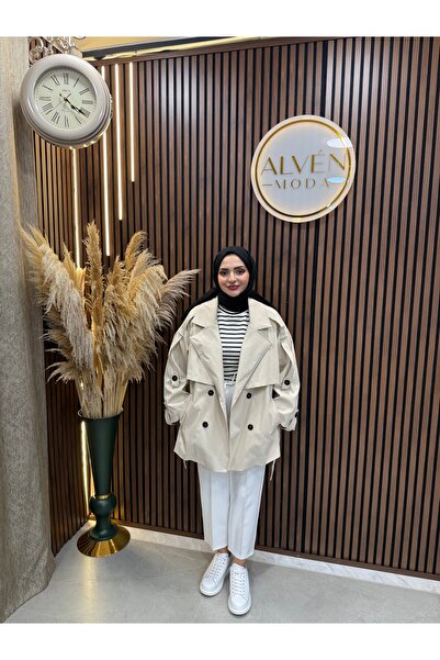 Fashionbox Meya Premium Waterproof Belted Oversize Trench Coat |   Beige