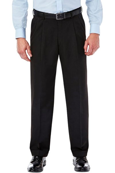 Haggar بنطلون رجالي من Mynx Gabardine بخصر قابل للتمدد مخفي وقصة كلاسيكية مع ...