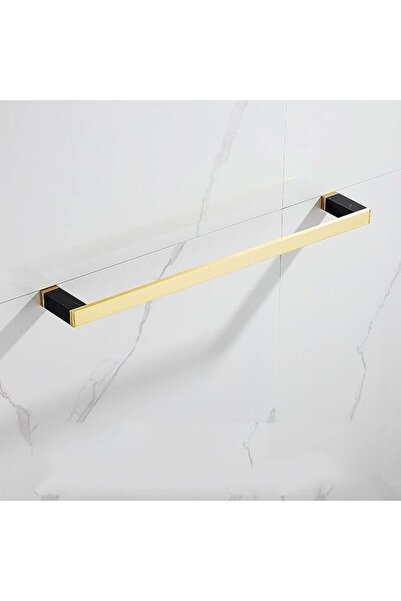 Generic Stylish Black Marble Towel Rack & Bathroom Hardware Set - Modern Towe...