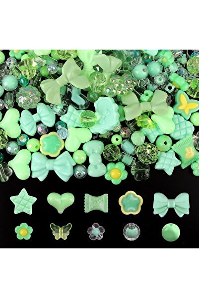 GENERAL 150PCS Acrylic Pastel Beads for Jewelry Making, Kalolary Colorful Bow...