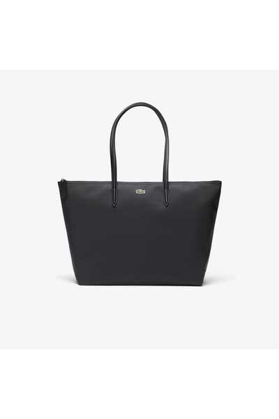 Lacoste Large L.12.12 Women's Black Shoulder Bag