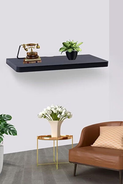 Generic Brand Wooden Shelf for Wall Mounting Black 60 X 23.5 X 3.8cm