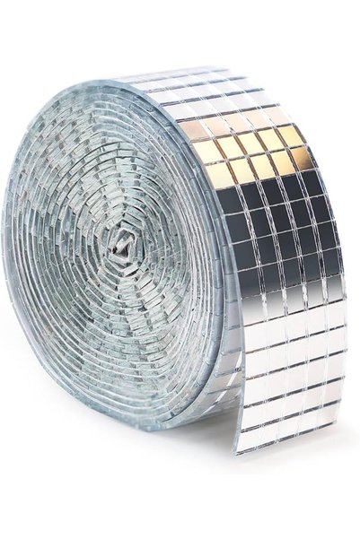 Yelajoy 960pcs Disco Ball Tiles Silver Self-Adhesive Reflective DIY