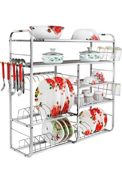 GENERAL SLIMSHINE 5-Shelf Wall Mount Dish Rack | Stainless Steel Kitchen Orga...