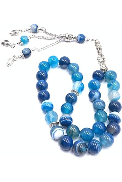 GENERAL سبحة العقيق السليماني Light Blue Agates Rosary