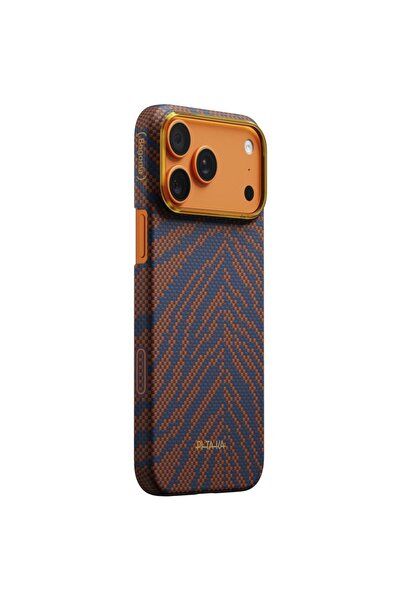 PITAKA Husă Edge Case Breath of Veins pentru iPhone 17 Pro portocaliu ars