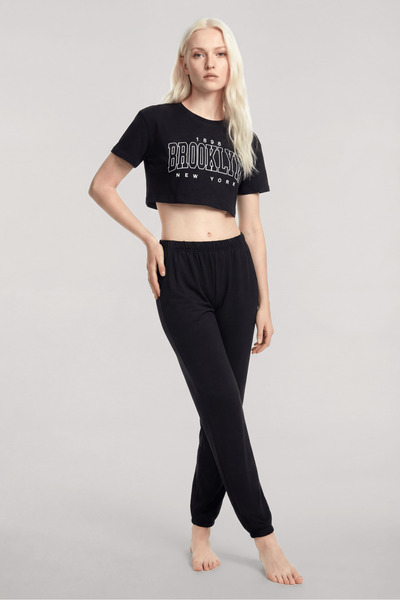 Baskılı Crop T-Shirt