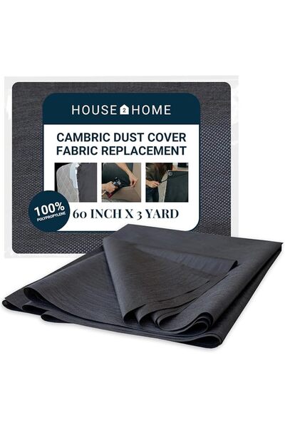 HOUSE2HOME قماش كامبريك أسود لتغطية الأثاث مقاس 60 بوصة × 3 ياردات، بديل لأغط...