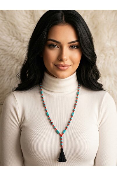 HAPPY HANDMADE Special Design Natural Turquoise Stone Necklace/Necklace with ...