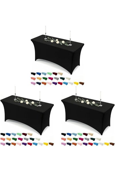 Utopia Kitchen غطاء طاولة مستطيل قابل للتمدد من SHOWAY بطول 6 أقدام - غطاء طا...