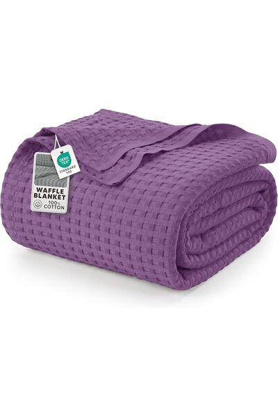 Utopia Bedding 100% Cotton Waffle Weave Blanket [King Size] - Luxury Soft Bre...