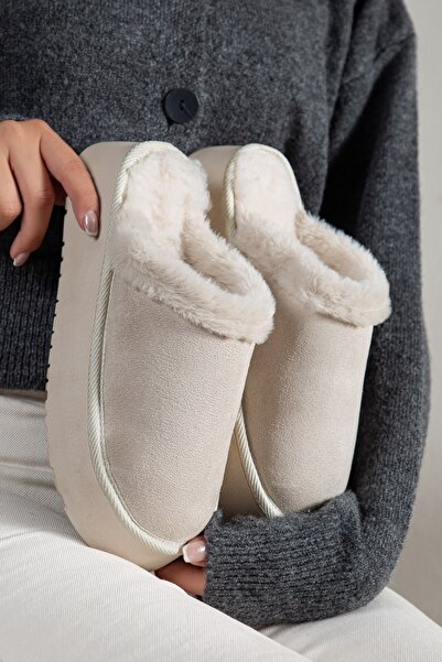 MERETTO By Akıl Luna Women's Furry Warm Soft Slippers