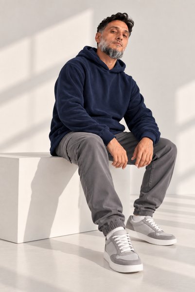 WHO Erkek Kapüşonlu Uzun Polar Sweatshirt – Sıcak Tutan, Cepli, Rahat Kalıp G...