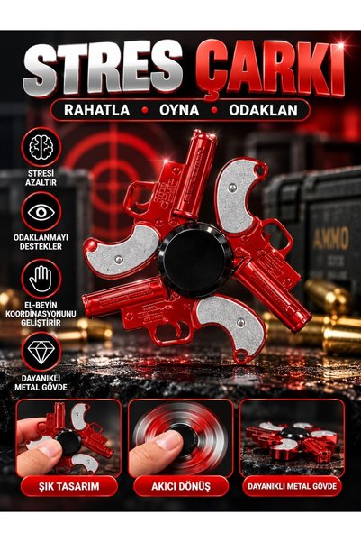 VEROXA Metal Stres Çarkı Fidget Spinner – Rulmanlı Sessiz Dönüş, Ergonomik Ta...