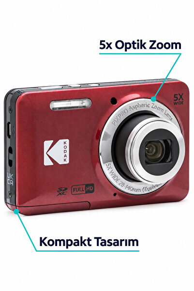 Friendly Zoom FZ55/5x Yakınlaştırma Dijital Fotoğraf Makinesi-Mavi