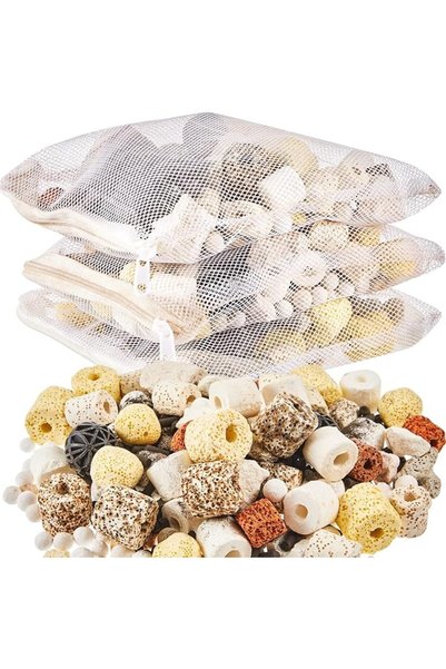NALACAL 3 Bags Aquarium Filter Media, Bio Balls Aquarium Filter Media with Me...
