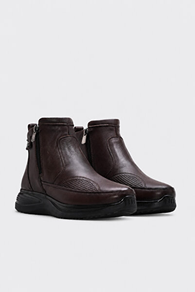 FAST STEP Genuine Leather 394Sza1464-55 Brown Women's Chelsea Boots