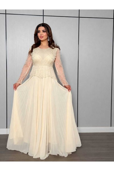 rafeef dress فستان سهره فاخر اوف وايت