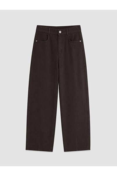LC Waikiki Alita City Lcw Kids Brown Barrel Fit Girls Gabardine Trousers with...