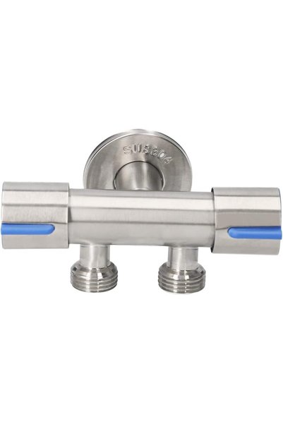 GENERAL Bidet T-Adapter with Shut off Valve Stainless Steel Water Diverter Va...