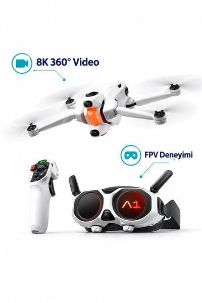 Insta360 8K 360° Drone (Türkiye Distrübütörü Garantili) FPV Deneyimi Antigrav...