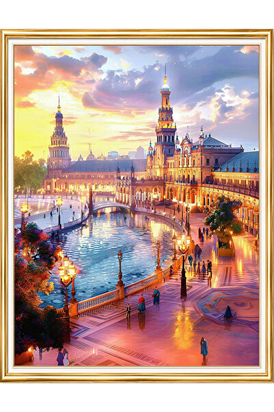 LİVA CRAFT Art & Craft مجموعة ألغاز الرسم الماسي، ساحة إشبيلية إسبانيا عند ال...