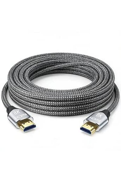 GENERAL كابل HDMI 2.1 بدقة 8K بطول 5 متر، مصنوع من النايلون المنسوج، تصنيف CL...