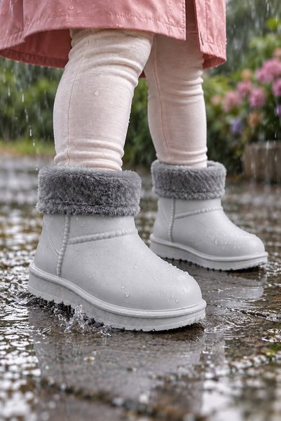 SOLERIUM SHOES SLR Shoes Su Geçirmez İçi Kürklü Kız Çocuk Eva Yağmur Kar Çizme