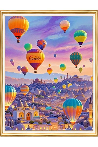 LİVA CRAFT Art & Craft Diamond painting puzzle kit, balloons over cappadocia ...