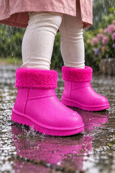 SOLERIUM SHOES SLR Shoes Su Geçirmez İçi Kürklü Kız Çocuk Eva Yağmur Kar Çizme