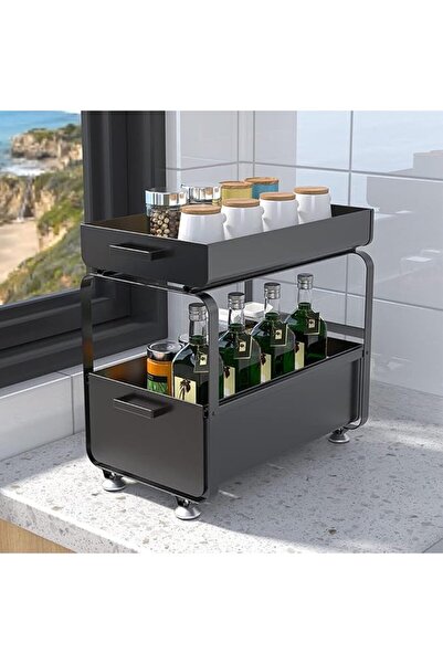 Generic 2-Tier Pull-Out Kitchen Basket Sliding Drawer for Cabinets Under-Sink...