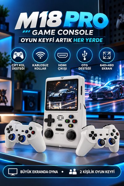 WUNİT Taşınabilir Retro Oyun Konsolu 10.000+ Oyun HDMI Çıkışı 2 Kişilik Oyun ...
