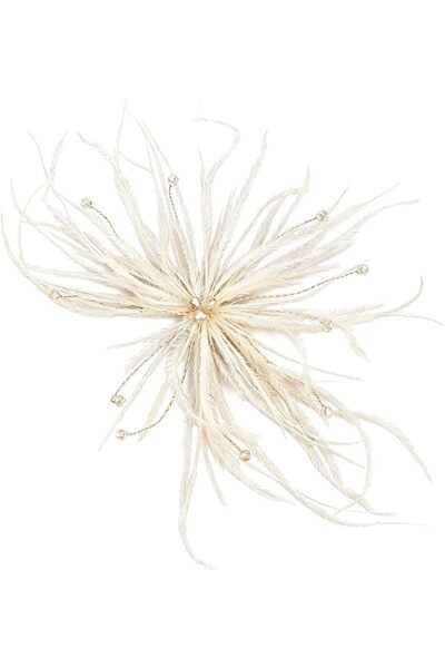GENERAL Delicate Feather Flower Brooch Hair Clip for Women