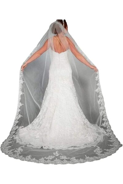 Tazweeq Wedding Veil, Wedding Veil Bride Veil, Tulle Hair Accessories with Co...