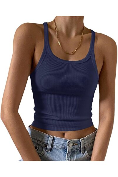 GENERAL Artfish Women's Sleeveless Tank Top Form Fitting Scoop Neck Ribbed Kn...