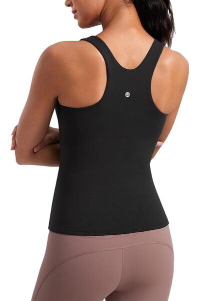 CRZ YOGA Butterluxe Womens Racerback Workout Tank Top with Built in Shelf Bra...