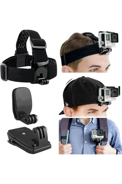 Generic Head & Backpack Mount Bundle Compatible with GoPro Hero 8,7, 6, 5, Bl...