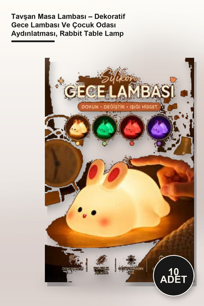 Yenilig 10 Pieces Rabbit Table Lamp – Decorative Night Light and Children's R...