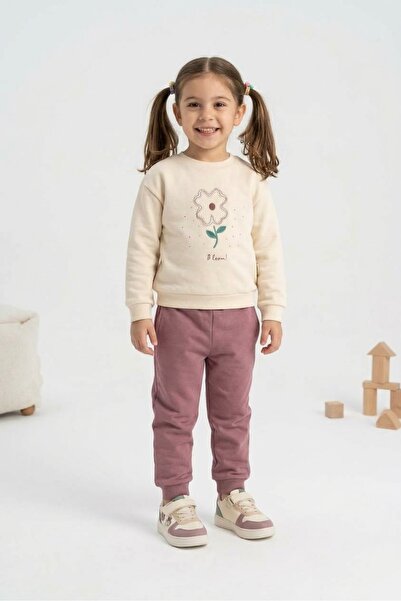 MyPrettyBaby Stone-Embellished Flower-Embroidered Winter Clothing, Three-Piec...