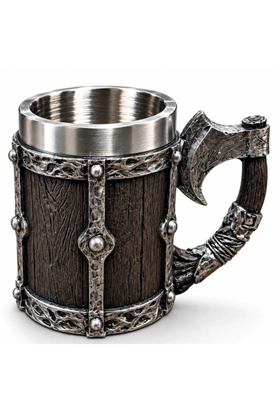 Viking 3D Stainless Steel Mug with Axe Handle Alk6263
